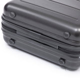 Dark Gray 2PC Luggage ABS Spinner Wheel Set with Combination Lock - 14" & 20" Cosmetic Case (Dark Gray)