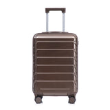 Brown 2PC Luggage ABS Spinner Wheel Set with Combination Lock - 14" & 20" Cosmetic Case (Brown)