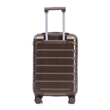 Brown 2PC Luggage ABS Spinner Wheel Set with Combination Lock - 14" & 20" Cosmetic Case (Brown)