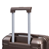 Brown 2PC Luggage ABS Spinner Wheel Set with Combination Lock - 14" & 20" Cosmetic Case (Brown)
