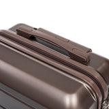 Brown 2PC Luggage ABS Spinner Wheel Set with Combination Lock - 14" & 20" Cosmetic Case (Brown)