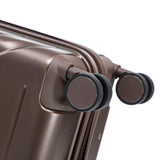 Brown 2PC Luggage ABS Spinner Wheel Set with Combination Lock - 14" & 20" Cosmetic Case (Brown)