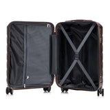 Brown 2PC Luggage ABS Spinner Wheel Set with Combination Lock - 14" & 20" Cosmetic Case (Brown)