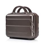 Brown 2PC Luggage ABS Spinner Wheel Set with Combination Lock - 14" & 20" Cosmetic Case (Brown)