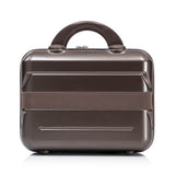Brown 2PC Luggage ABS Spinner Wheel Set with Combination Lock - 14" & 20" Cosmetic Case (Brown)