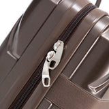 Brown 2PC Luggage ABS Spinner Wheel Set with Combination Lock - 14" & 20" Cosmetic Case (Brown)