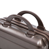 Brown 2PC Luggage ABS Spinner Wheel Set with Combination Lock - 14" & 20" Cosmetic Case (Brown)