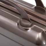 Brown 2PC Luggage ABS Spinner Wheel Set with Combination Lock - 14" & 20" Cosmetic Case (Brown)