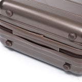Brown 2PC Luggage ABS Spinner Wheel Set with Combination Lock - 14" & 20" Cosmetic Case (Brown)