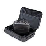 Dark Gray 2PC Luggage ABS Spinner Wheel Set with Combination Lock - 14" & 20" Cosmetic Case (Dark Gray)