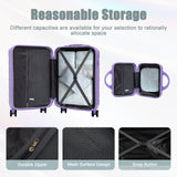 Blue Purple 2PC Luggage ABS Spinner Wheel Set with Combination Lock - 14" & 20" Cosmetic Case (Blue Purple)