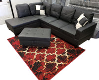 Large Size 2PC Sectional w/Pillows - BLACK