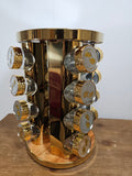 16 Jar Spice Rack Carousel Gold Mirrored - FREE SHIPPING