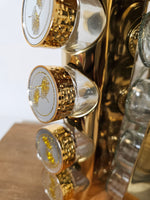 16 Jar Spice Rack Carousel Gold Mirrored - FREE SHIPPING