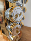 16 Jar Spice Rack Carousel Gold Mirrored - FREE SHIPPING