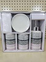 4pc Bathroom accessories set- PURPLE/BLACK/WHITE - FREE SHIPPING!