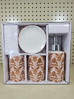 4pc Bathroom accessories set- PINK/BROWN - FREE SHIPPING!