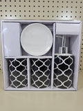 4pc Bathroom accessories set- BLACK/WHITE - FREE SHIPPING!