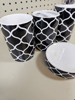4pc Bathroom accessories set- BLACK/WHITE - FREE SHIPPING!