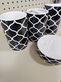 4pc Bathroom accessories set- BLACK/WHITE - FREE SHIPPING!