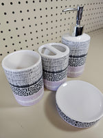 4pc Bathroom accessories set- PURPLE/BLACK/WHITE - FREE SHIPPING!