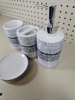 4pc Bathroom accessories set- PURPLE/BLACK/WHITE - FREE SHIPPING!