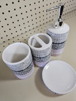 4pc Bathroom accessories set- PURPLE/BLACK/WHITE - FREE SHIPPING!
