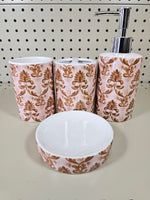 4pc Bathroom accessories set- PINK/BROWN - FREE SHIPPING!