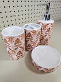 4pc Bathroom accessories set- PINK/BROWN - FREE SHIPPING!