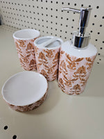 4pc Bathroom accessories set- PINK/BROWN - FREE SHIPPING!