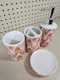 4pc Bathroom accessories set- PINK/BROWN - FREE SHIPPING!