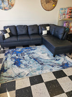 Large Size 2PC Sectional w/Pillows - BLACK