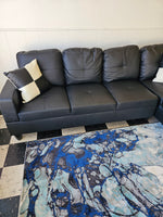 Large Size 2PC Sectional w/Pillows - BLACK