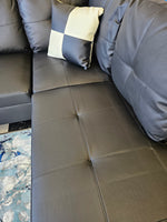 Large Size 2PC Sectional w/Pillows - BLACK