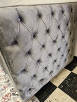 2PC Button Tufted Sectional w/Storage - GREY