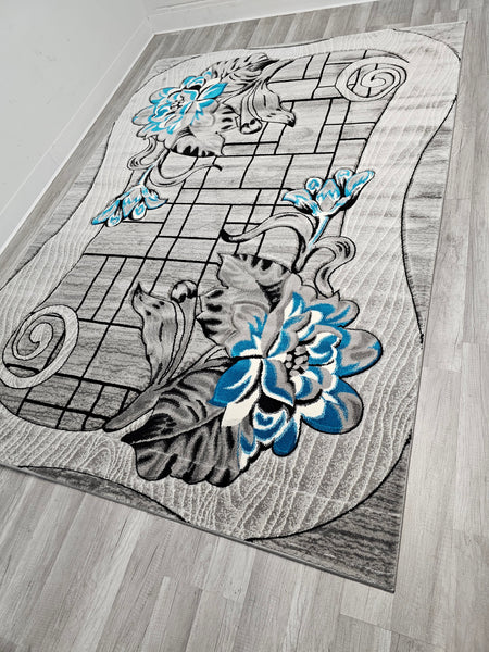 5x8 Prime Area Rug - TEAL/GREY 3271 - FREE SHIPPING!