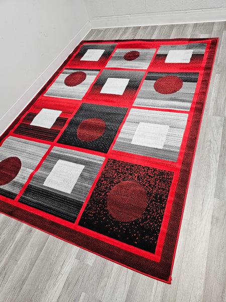 5X8 Majestic Area Rug - RED 0358A- Free Shipping!