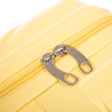 Yellow 2PC Luggage ABS Spinner Wheel Set with Combination Lock - 14" & 20" Cosmetic Case (Yellow)