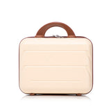 Beige 2PC Luggage ABS Spinner Wheel Set with Combination Lock - 14" & 20" Cosmetic Case (Beige)
