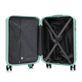Mint Green 2PC Luggage ABS Spinner Wheel Set with Combination Lock - 14" & 20" Cosmetic Case (Mint Green)