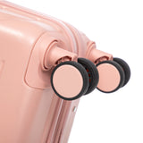 Pink 2PC Luggage ABS Spinner Wheel Set with Combination Lock - 14" & 20" Cosmetic Case (Pink)