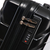 Black 2PC Luggage ABS Spinner Wheel Set with Combination Lock - 14" & 20" Cosmetic Case (Black)