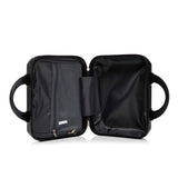 Black 2PC Luggage ABS Spinner Wheel Set with Combination Lock - 14" & 20" Cosmetic Case (Black)