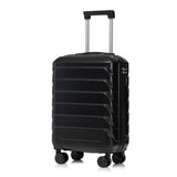 Black 2PC Luggage ABS Spinner Wheel Set with Combination Lock - 14" & 20" Cosmetic Case (Black)