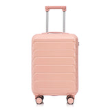 Pink 2PC Luggage ABS Spinner Wheel Set with Combination Lock - 14" & 20" Cosmetic Case (Pink)
