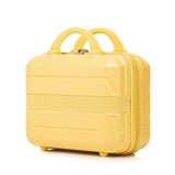 Yellow 2PC Luggage ABS Spinner Wheel Set with Combination Lock - 14" & 20" Cosmetic Case (Yellow)