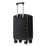 Black 2PC Luggage ABS Spinner Wheel Set with Combination Lock - 14" & 20" Cosmetic Case (Black)