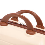 Beige 2PC Luggage ABS Spinner Wheel Set with Combination Lock - 14" & 20" Cosmetic Case (Beige)