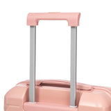 Pink 2PC Luggage ABS Spinner Wheel Set with Combination Lock - 14" & 20" Cosmetic Case (Pink)