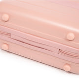 Pink 2PC Luggage ABS Spinner Wheel Set with Combination Lock - 14" & 20" Cosmetic Case (Pink)